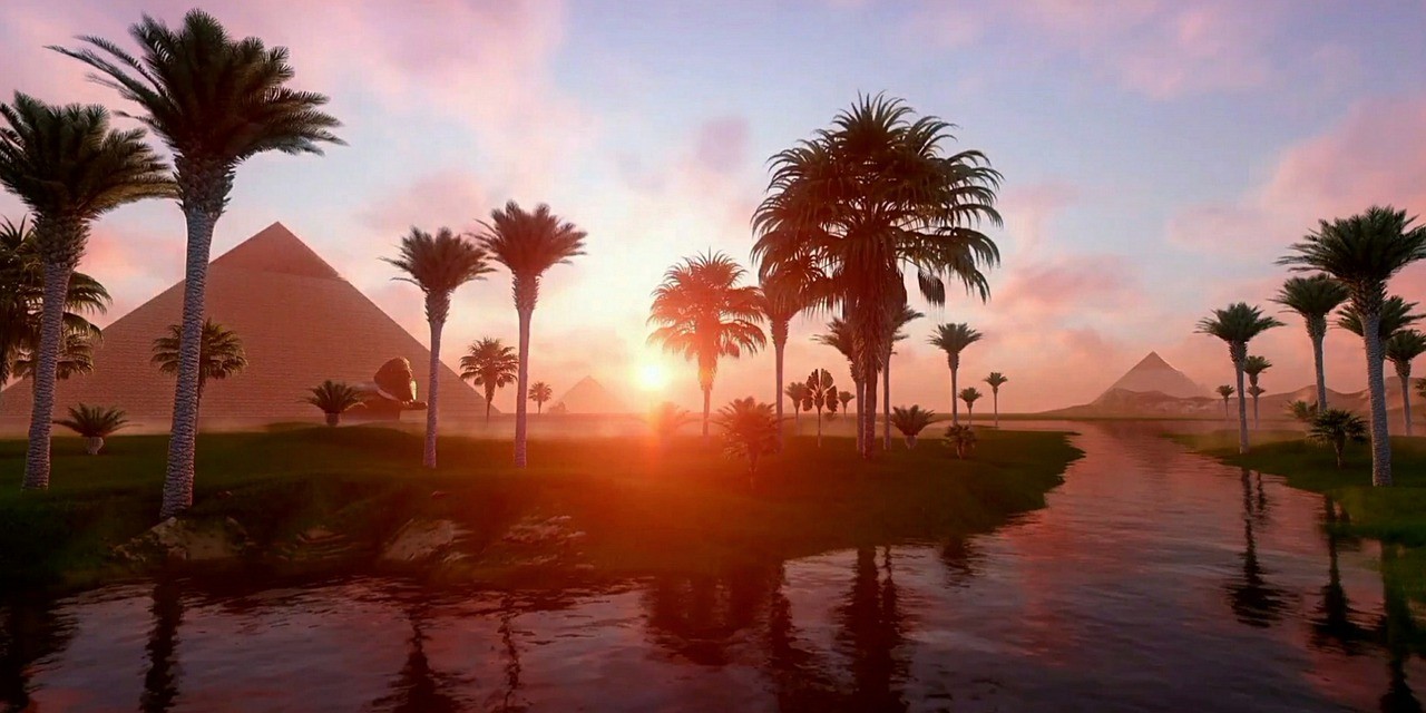 pyramids, nile river, giza
