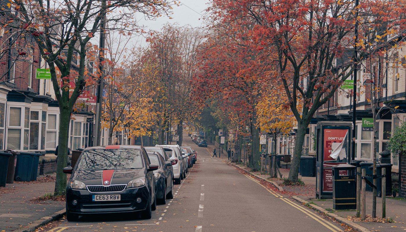 a row of parked cars